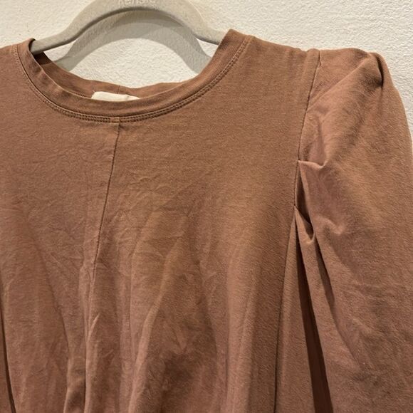 Open Edit Puff Sleeve Knot Front Crop Cropped Top Long Sleeve XS​​​ - Picture 3 of 9